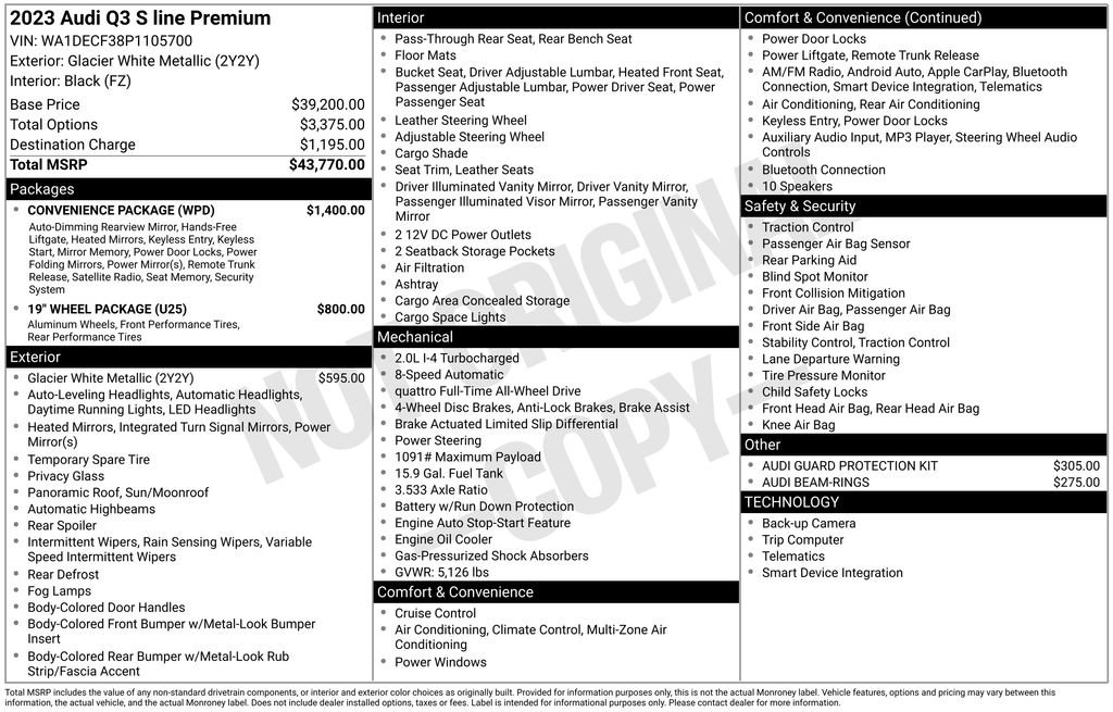 Certified 2023 Audi Q3 2.0T Premium w/ Convenience Package image 19