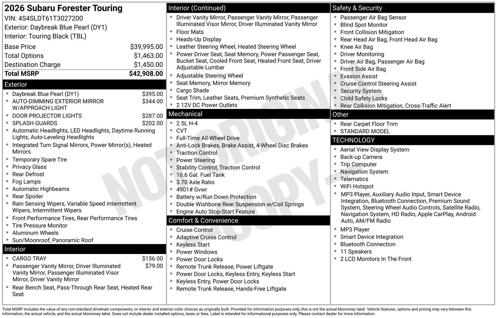 Certified 2026 Subaru Forester Touring AWD/4WD image 34