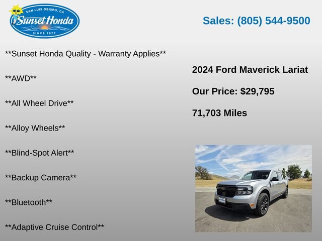 Used 2024 Ford Maverick Lariat w/ Black Appearance Package AWD/4WD image 5
