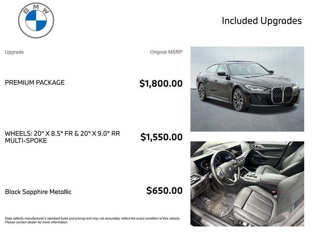 Certified 2024 BMW 430i Gran Coupe xDrive w/ Premium Package AWD/4WD image 3