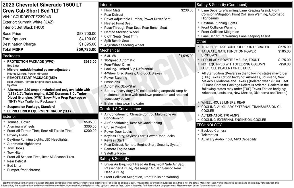 Used 2023 Chevrolet Silverado 1500 LT w/ Protection Package AWD/4WD image 6