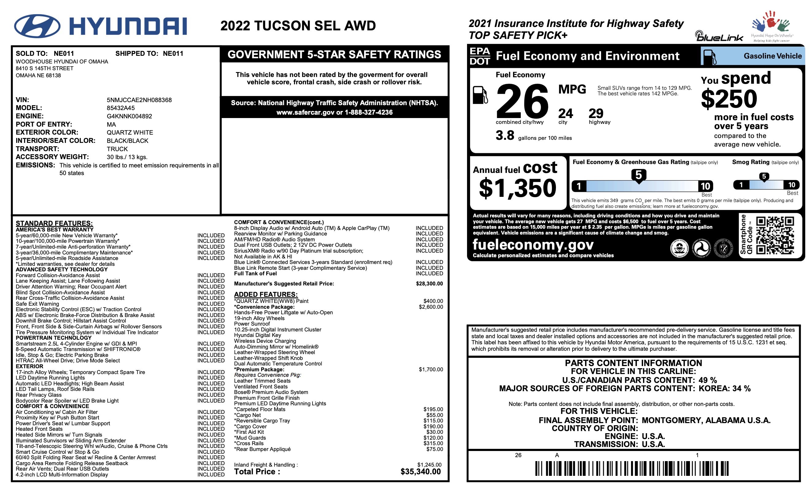 Used 2022 Hyundai Tucson SEL w/ Convenience + Premium Package AWD/4WD image 2
