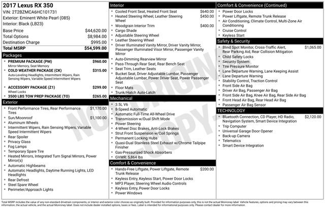 Used 2017 Lexus RX 350 AWD w/ Premium Package image 36