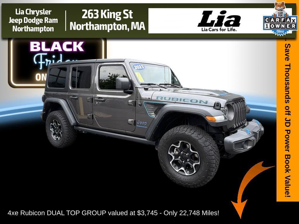 Certified 2023 Jeep Wrangler Unlimited Rubicon 4xe w/ Dual Top Group AWD/4WD 360° Tour
