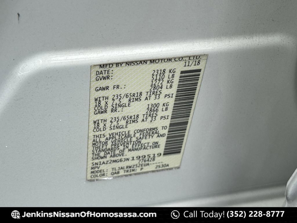 Certified 2018 Nissan Murano SL w/ Cargo Package image 42