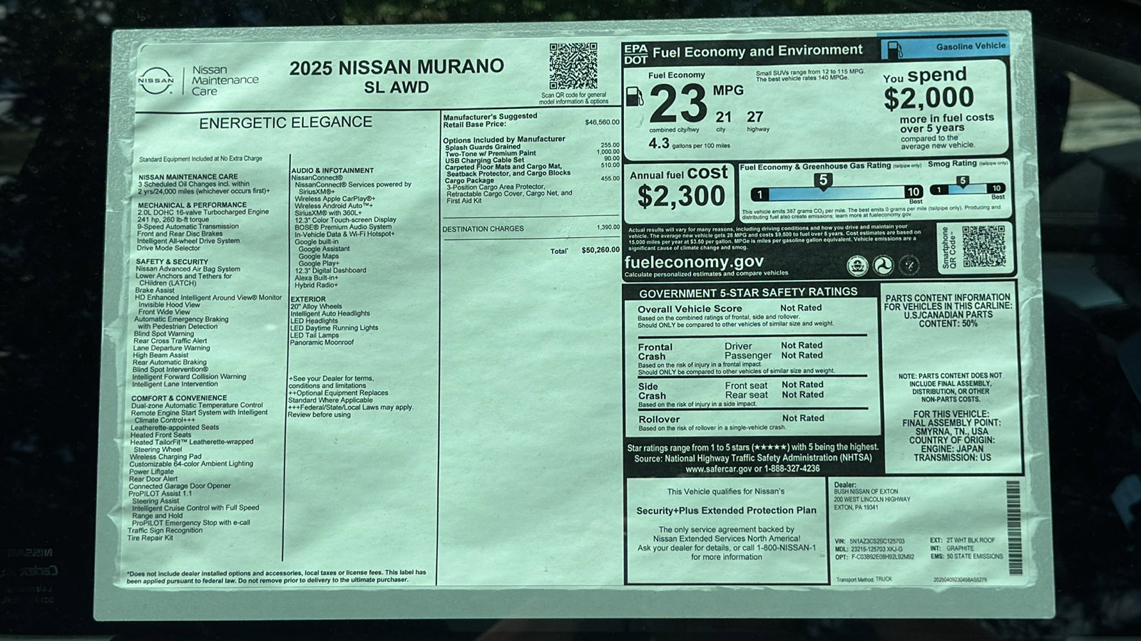 New 2025 Nissan Murano SL w/ Cargo Package image 17