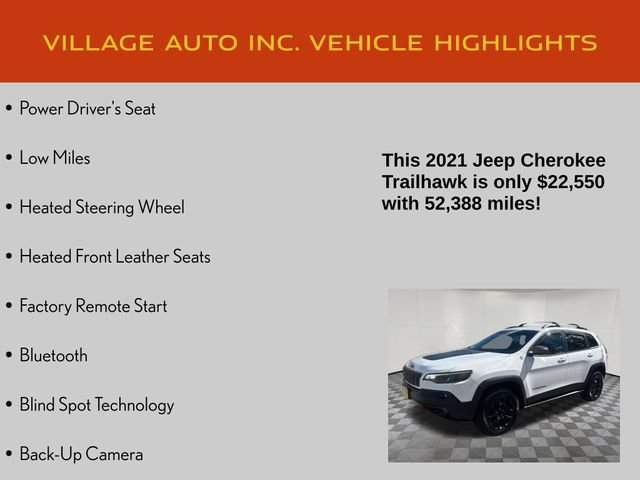 Used 2021 Jeep Cherokee Trailhawk w/ Trailer Tow Group AWD/4WD image 14