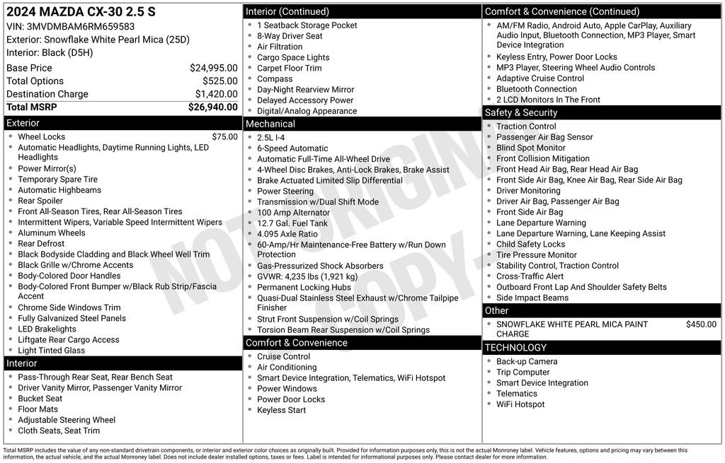 Certified 2024 MAZDA CX-30 AWD 2.5 S image 33