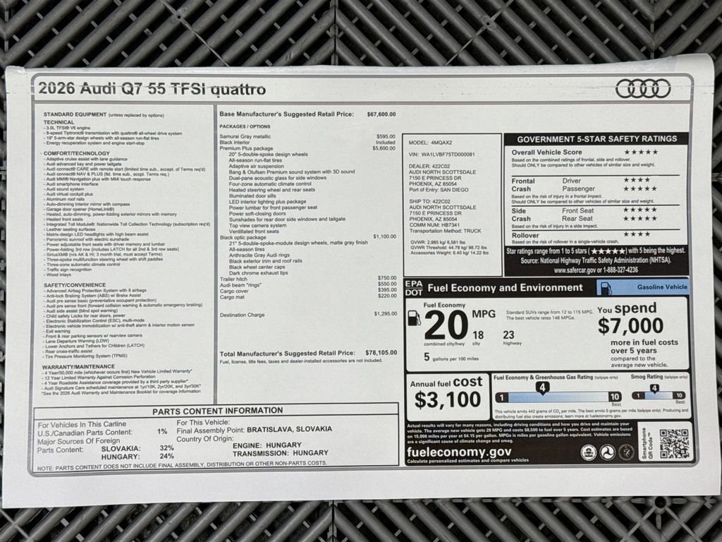 New 2026 Audi Q7 3.0T Premium Plus image 9