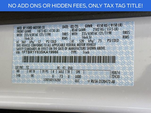 New 2025 Ford Transit 250 Low Roof image 28