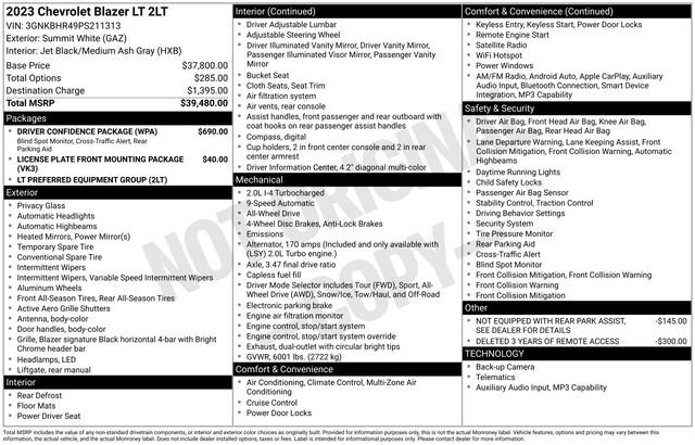 Used 2023 Chevrolet Blazer LT w/ Driver Confidence Package image 32