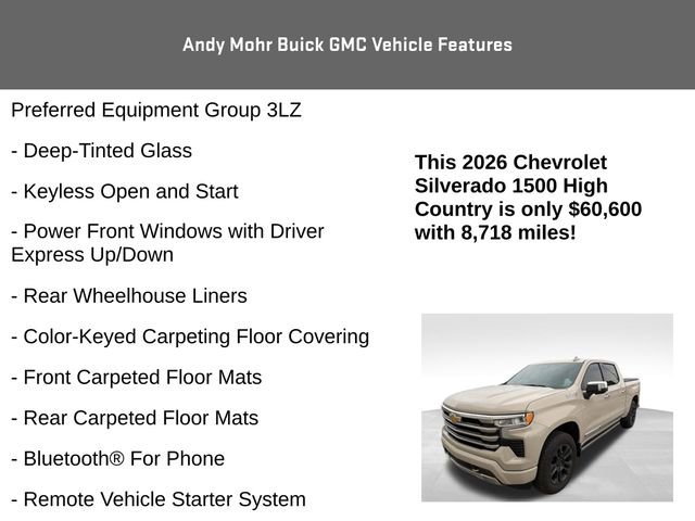 Used 2026 Chevrolet Silverado 1500 High Country w/ Technology Package AWD/4WD image 12