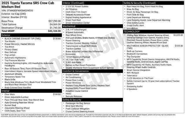 Certified 2025 Toyota Tacoma SR5 RWD image 33