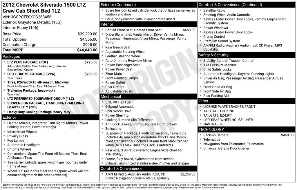 Used 2012 Chevrolet Silverado 1500 LTZ w/ LTZ Plus Package image 2