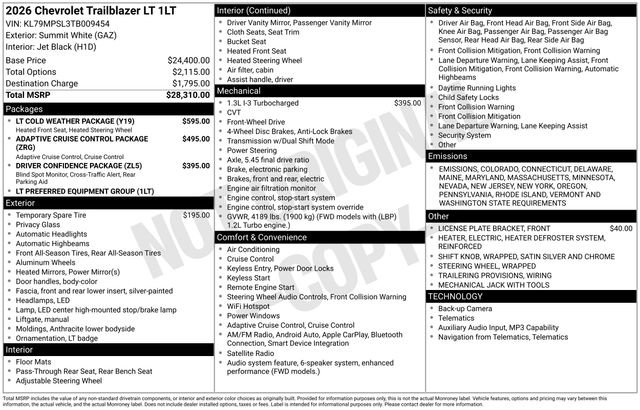 New 2026 Chevrolet TrailBlazer LT w/ LT Cold Weather Package image 5