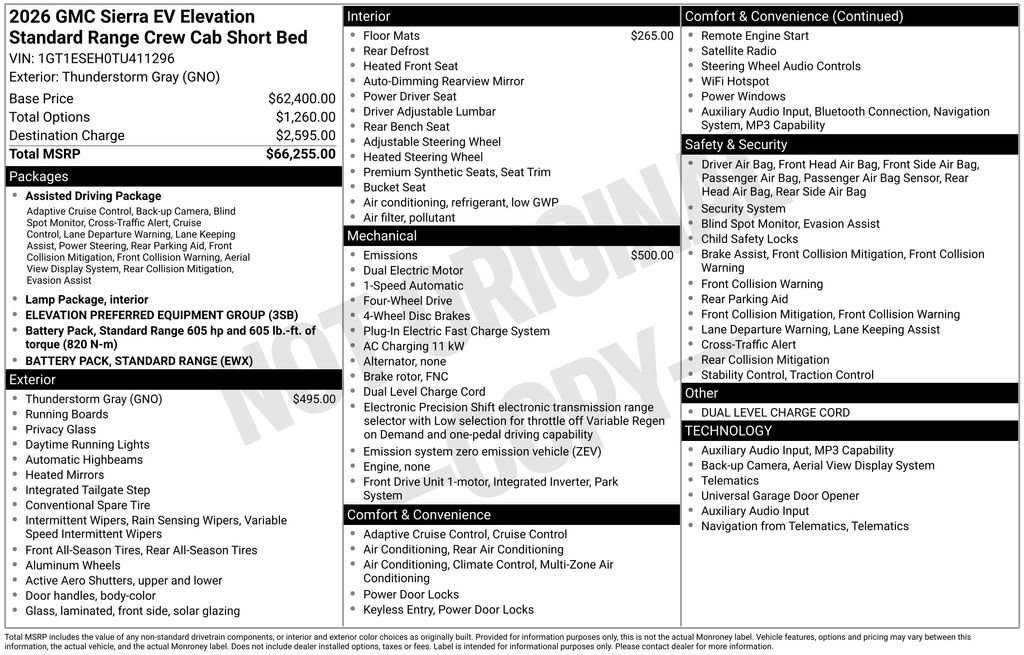 New 2026 GMC Sierra EV Elevation AWD/4WD image 41