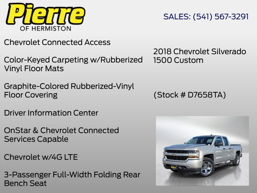 Used 2018 Chevrolet Silverado 1500 Custom w/ Custom Convenience Package AWD/4WD image 36