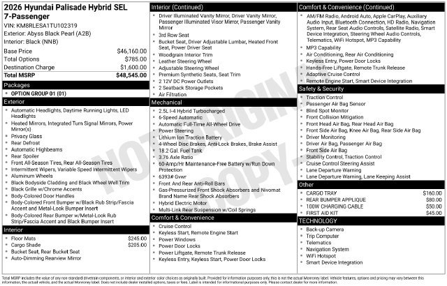 New 2026 Hyundai Palisade SEL AWD/4WD image 11