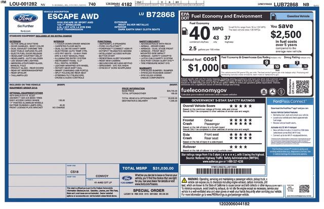 Certified 2020 Ford Escape SE Sport image 10