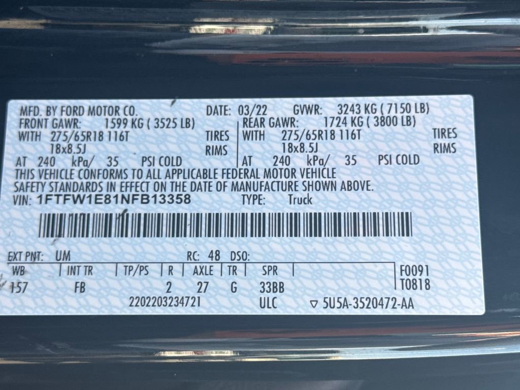 Used 2022 Ford F150 XLT w/ Equipment Group 302A High image 34