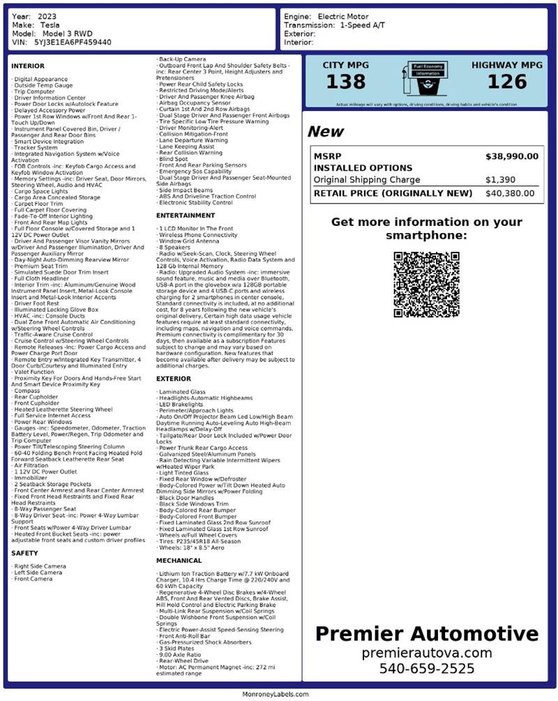 Used 2023 Tesla Model 3 Standard Range image 3