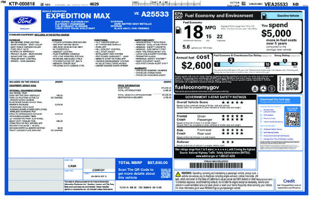 New 2027 Ford Expedition Max Platinum w/ Stealth Appearance Package AWD/4WD image 50