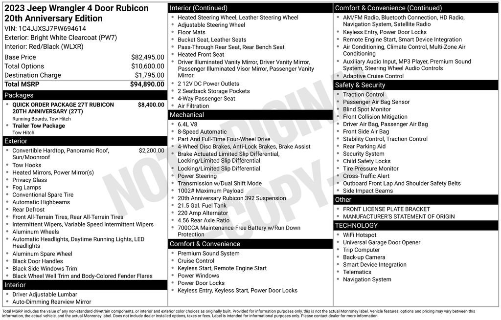 Certified 2023 Jeep Wrangler Unlimited Rubicon 392 image 45