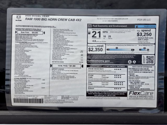 New 2026 RAM 1500 Big Horn RWD image 3