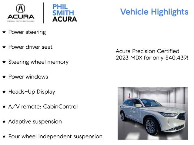 Certified 2023 Acura MDX SH-AWD w/ Advance Package image 13