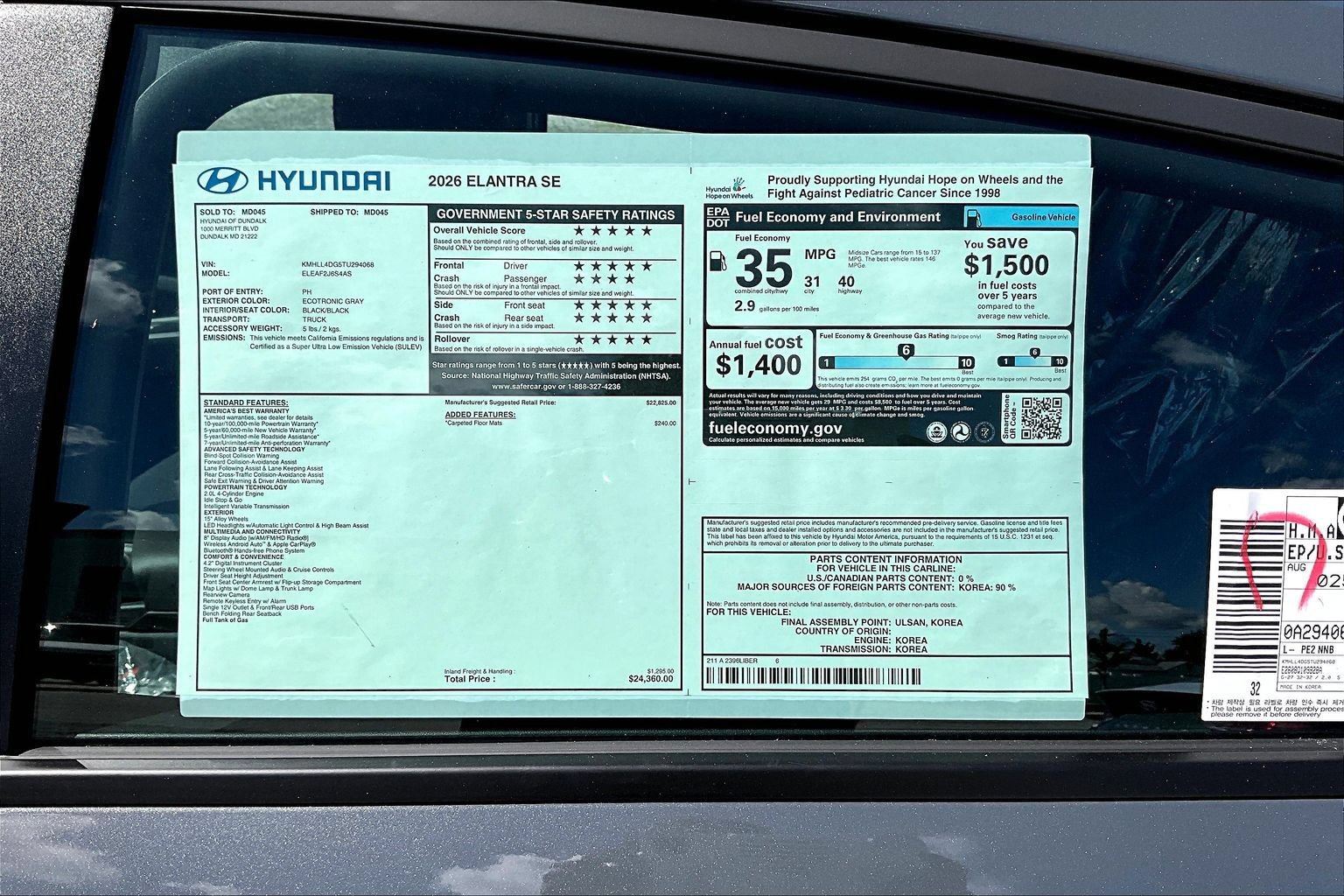 New 2026 Hyundai Elantra SE FWD image 12