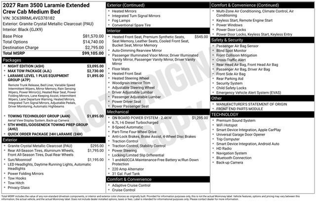 New 2027 RAM 3500 Laramie w/ Night Edition AWD/4WD image 30