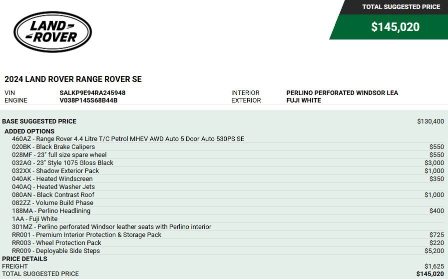 Used 2024 Land Rover Range Rover SE AWD/4WD image 3