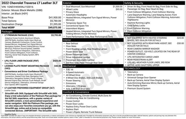 Used 2022 Chevrolet Traverse LT w/ LT Premium Package AWD/4WD image 12