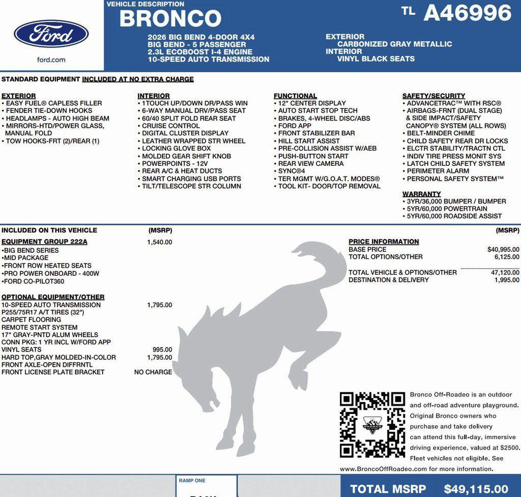 New 2026 Ford Bronco Big Bend image 2