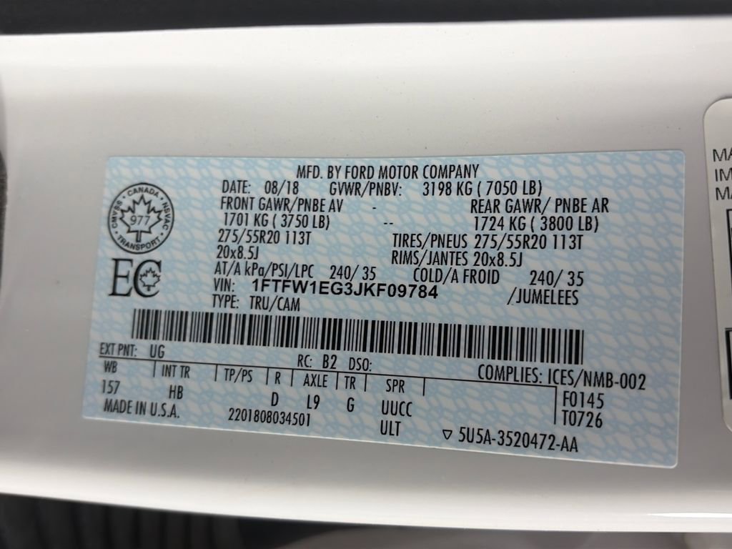 Certified 2018 Ford F150 Lariat w/ Equipment Group 502A Luxury AWD/4WD image 9