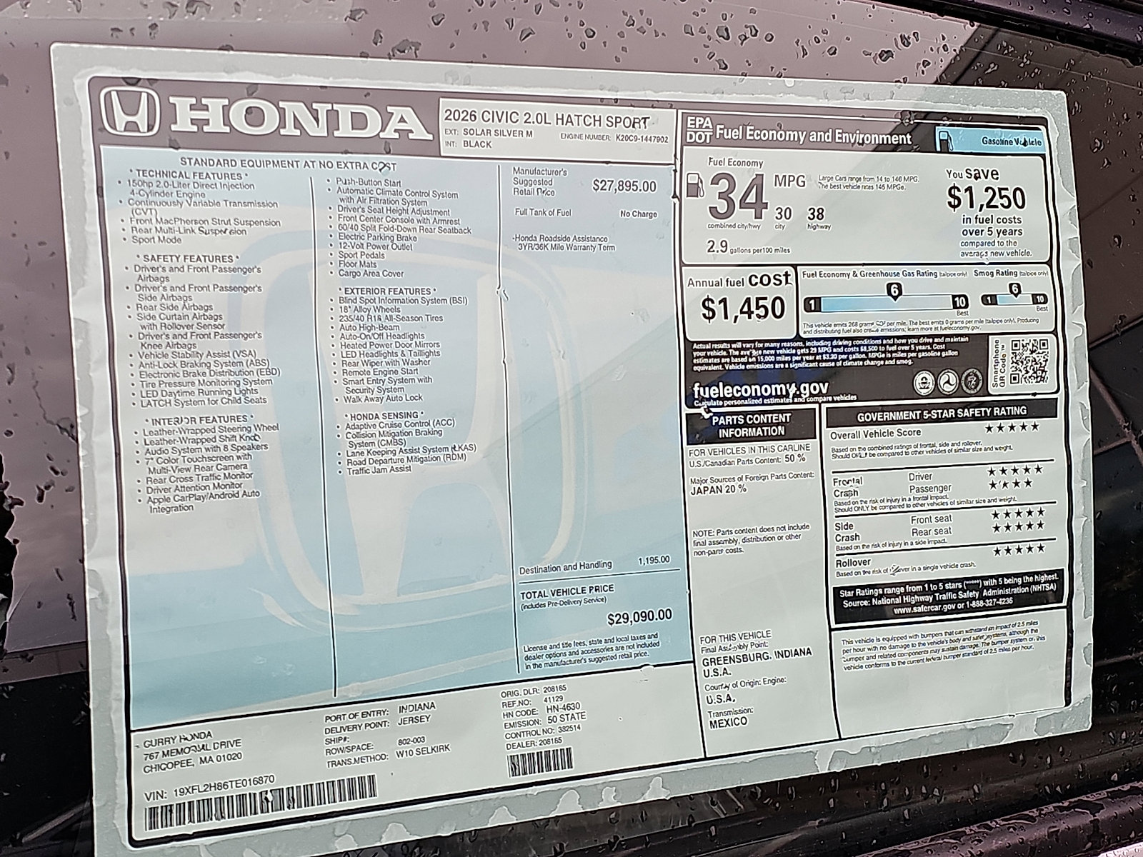 New 2026 Honda Civic Sport image 11