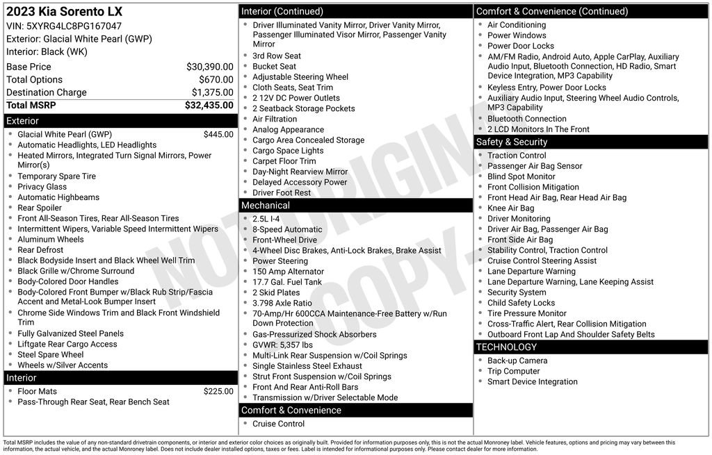Certified 2023 Kia Sorento LX FWD image 8