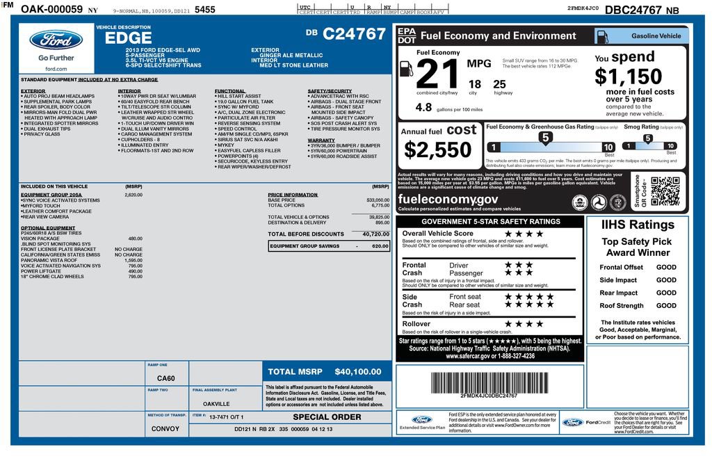 Used 2013 Ford Edge SEL AWD/4WD image 9