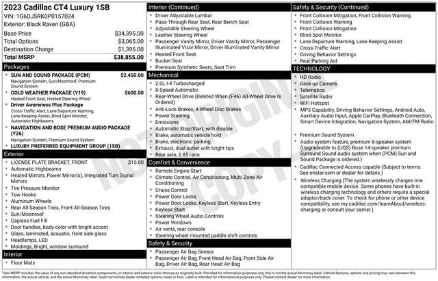 Used 2023 Cadillac CT4 Luxury w/ Sun And Sound Package RWD image 34