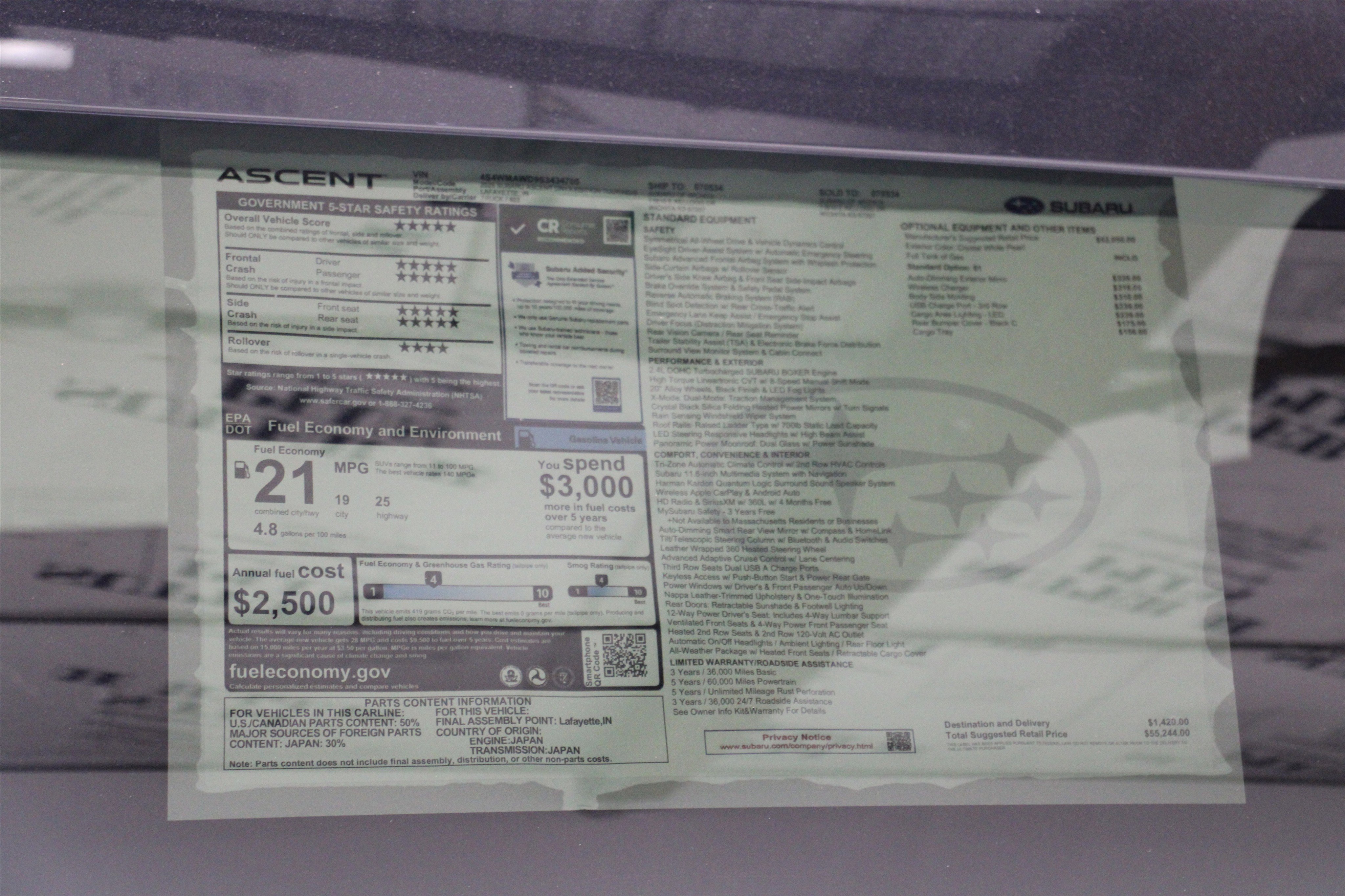 New 2025 Subaru Ascent Bronze Edition image 48