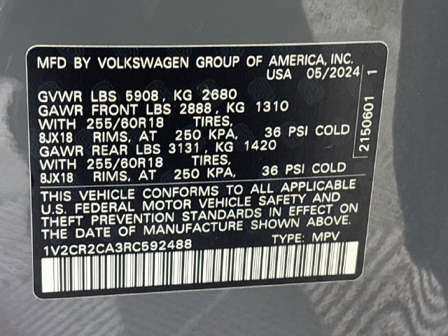 Certified 2024 Volkswagen Atlas Peak Edition SE AWD/4WD image 36