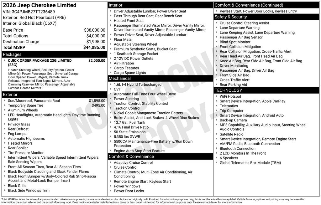 New 2026 Jeep Cherokee Limited AWD/4WD image 6