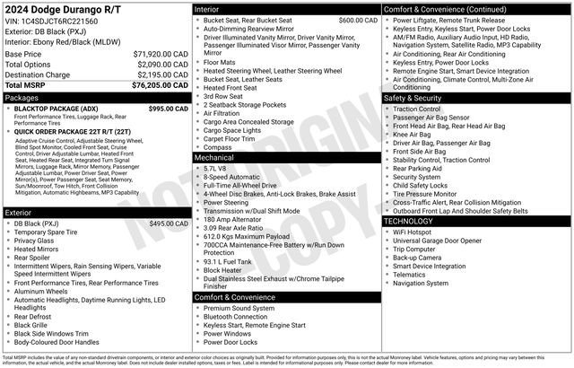 Used 2024 Dodge Durango R/T w/ Blacktop Package AWD/4WD image 36