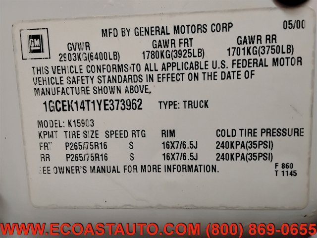 Used 2000 Chevrolet Silverado 1500 LS w/ Off-Road Chassis Pkg image 19