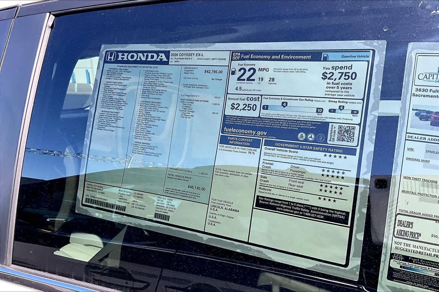 New 2026 Honda Odyssey EX-L image 21