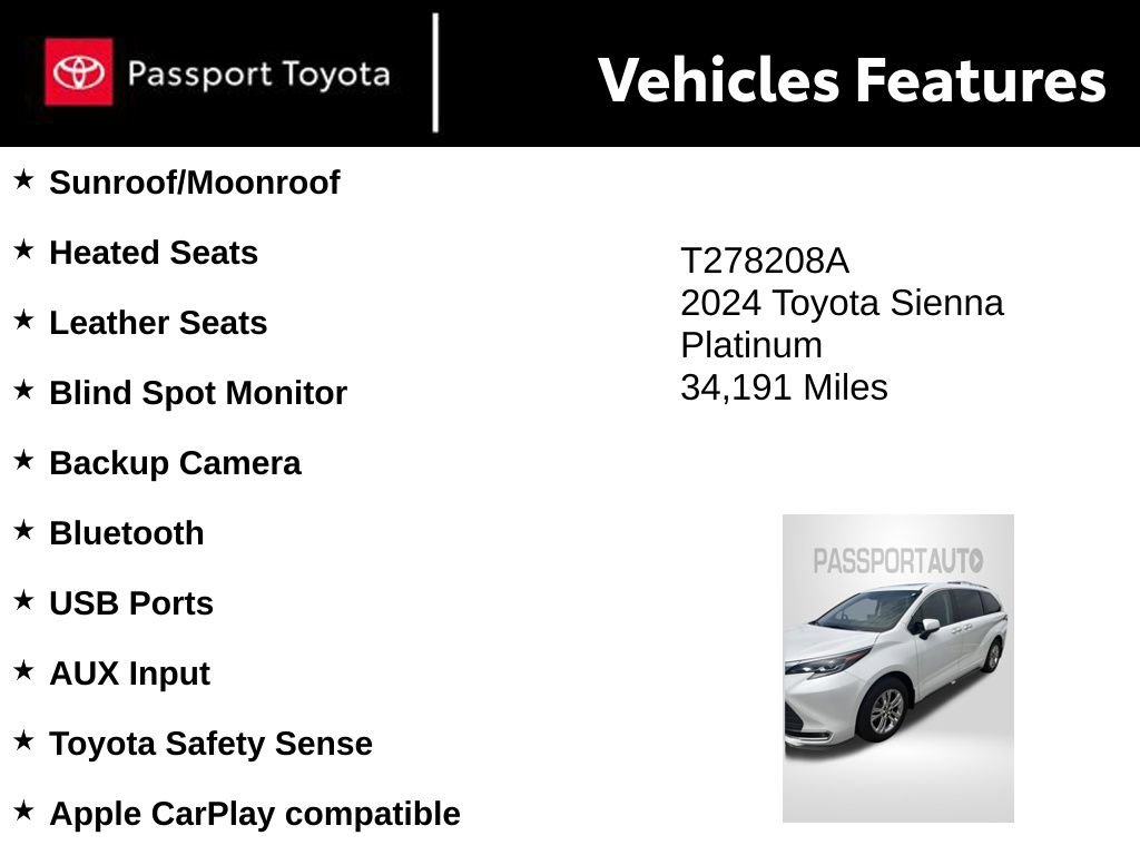 Used 2024 Toyota Sienna Platinum AWD/4WD image 8