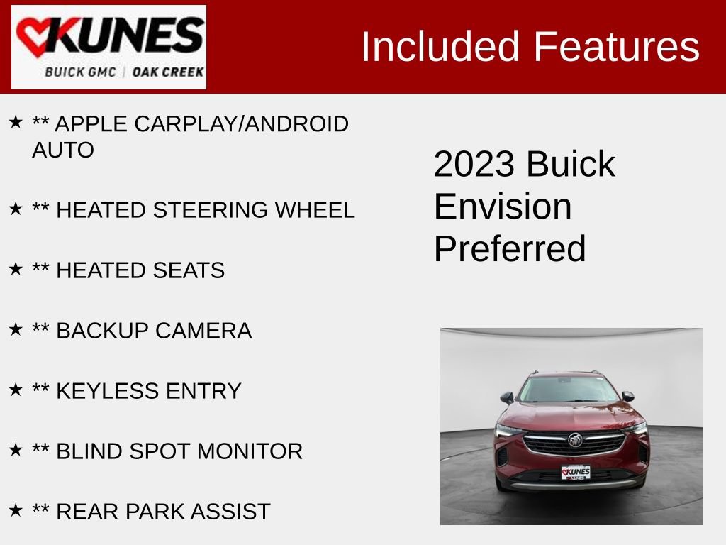 Used 2023 Buick Envision Preferred w/ Sport Touring Package AWD/4WD image 2
