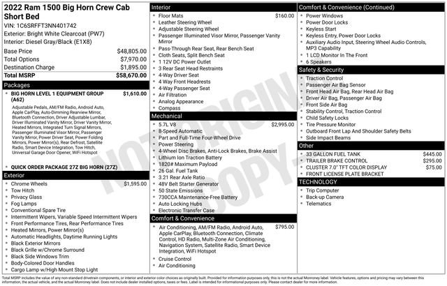 Certified 2022 RAM 1500 Big Horn AWD/4WD image 3