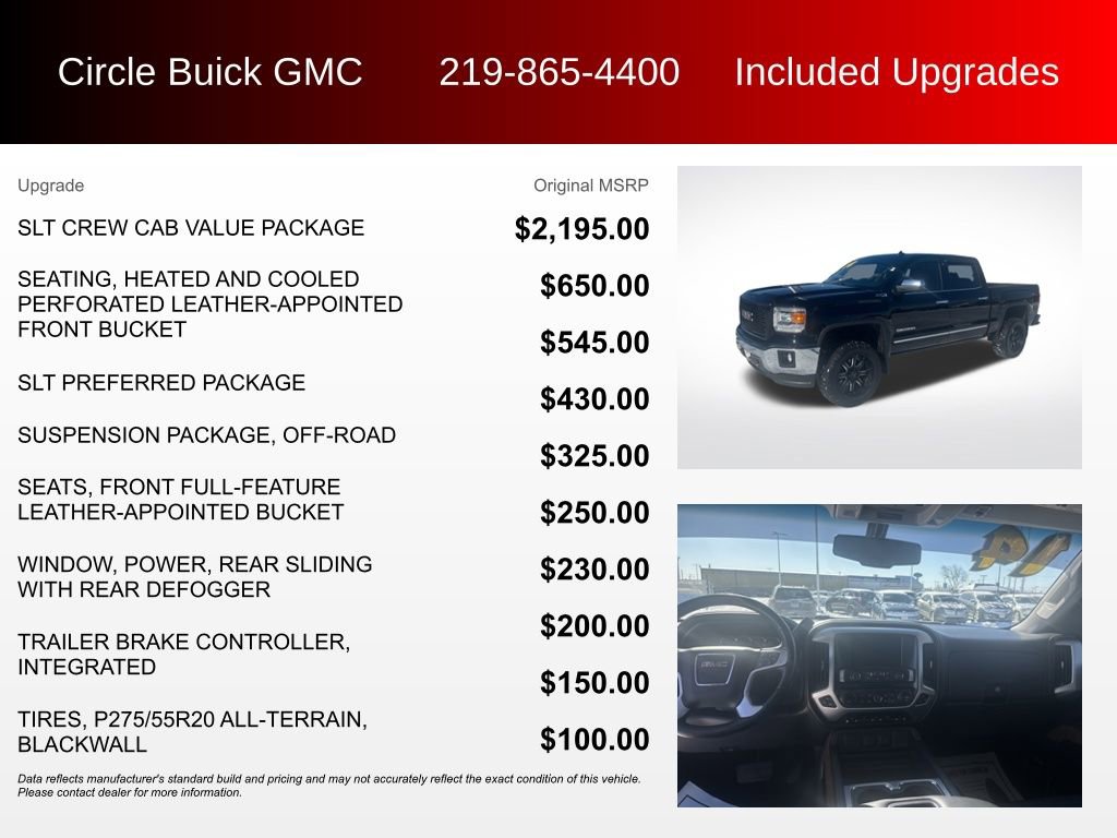 Used 2014 GMC Sierra 1500 SLT w/ SLT Crew Cab Value Package image 3