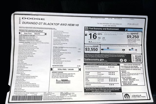 New 2026 Dodge Durango GT w/ Blacktop Package AWD/4WD image 16